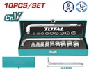 JUEGO DE COPAS X 10 PZS 1/2 (10-24MM) INDUSTRIAL TOTAL (THTL121101)