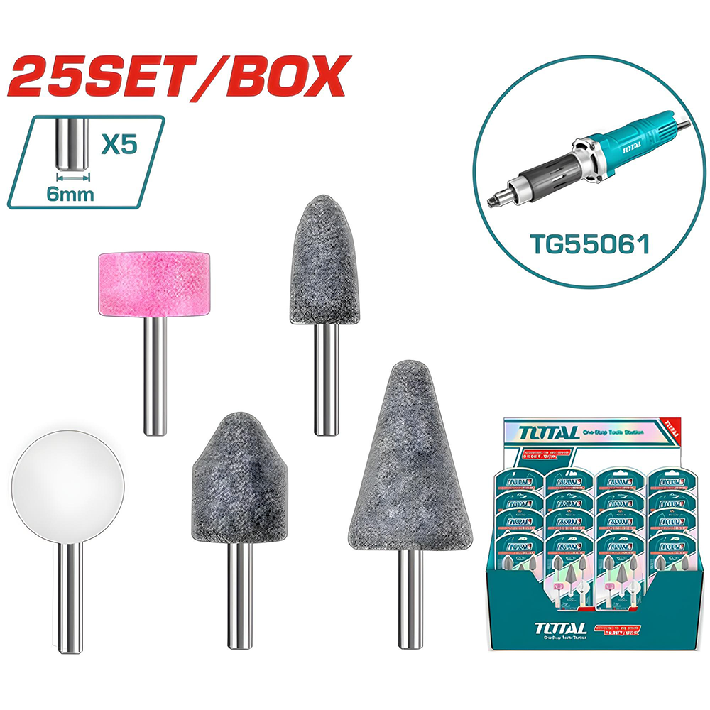 ACCESORIOS DE PIEDRA PARA MOTO TOOL 5 PZS TOTAL (TAKB0502)