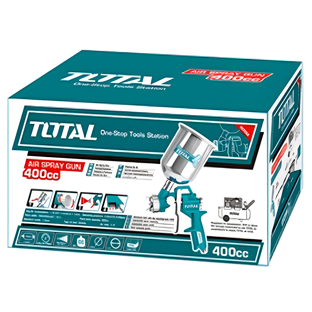 AEROGRAFO 400CC VASO ALUMINIO ABANICO ALTA PRESION TOTAL (TAT10401)