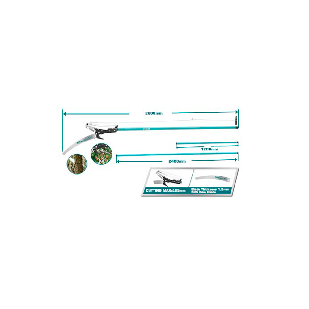 DESJARRETADERA 25 MM INDUSTRIAL CON EXTENSION 2800 MM (PALO) TOTAL  (THEPS25281)