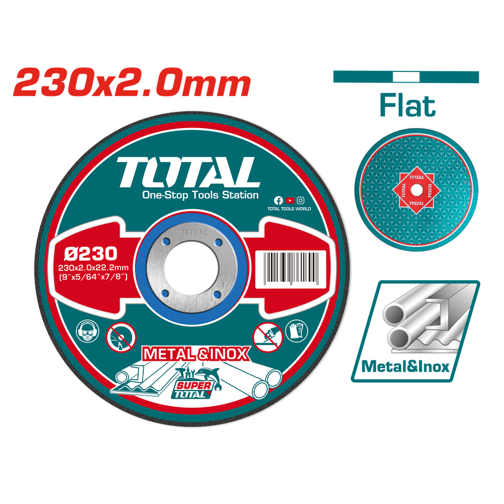 DISCO CORTE METAL/ACERO INOXIDABLE 9" SUPER TOTAL (TAC2202301)