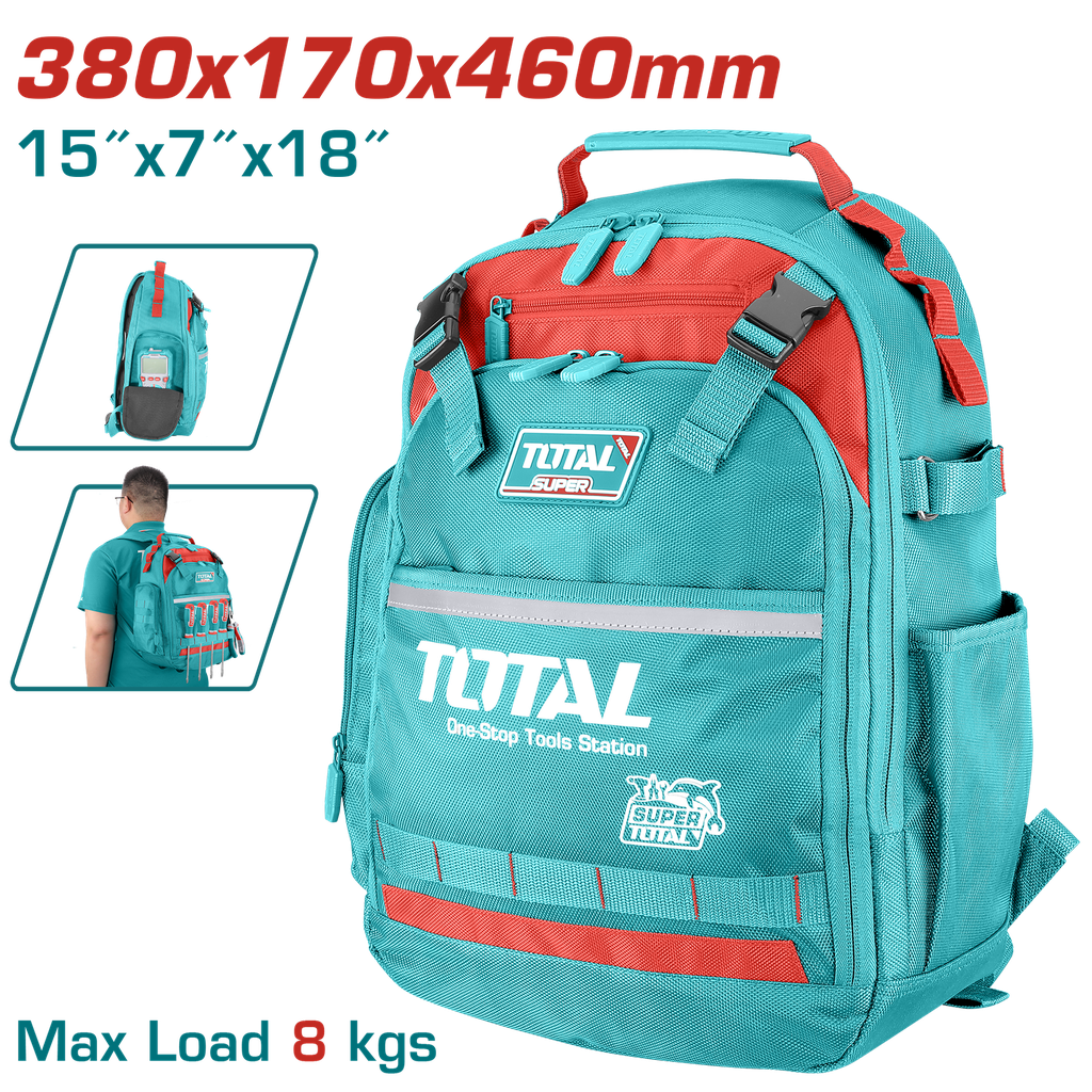 MALETIN PORTA HERRAMIENTA INDUSTRIAL CAPACIDAD MAXIMA 8 KG INDUSTRIAL SUPER TOTAL (THBP02025)