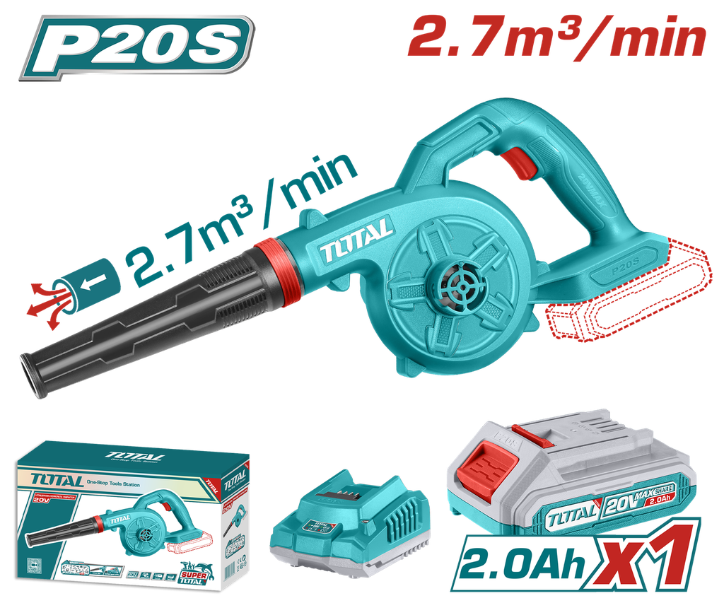 SOPLADORA INALAMBRICA 20V  INCLUYE 1 BATERIA 2.0AH Y 1 CARGADOR 20V SUPER TOTAL (UTABLI200281)
