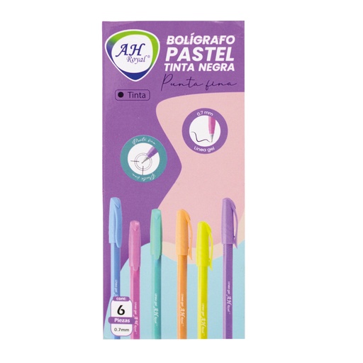 [21190] BOLÍGRAFO TRIANGULAR LINEA GEL COLORES PASTEL TINTA NEGRA