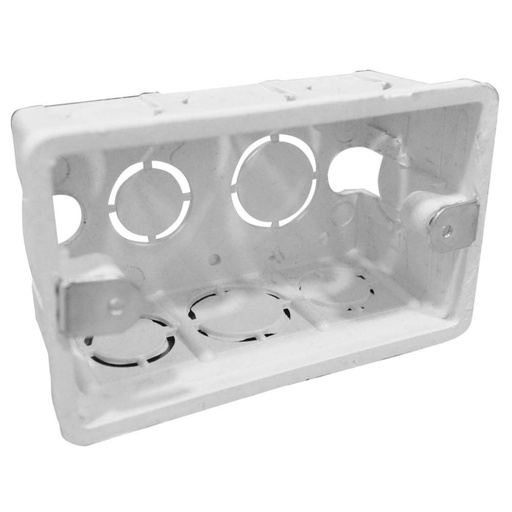 [11498] CAJA PLASTICA 2X4 BLANCA INDUMA CERTIFICADA ON INSERTO METALICO(T1202-0025)