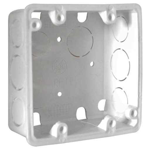[8721] CAJA PLASTICA 4X4 BLANCA R/G CERTIFICADA