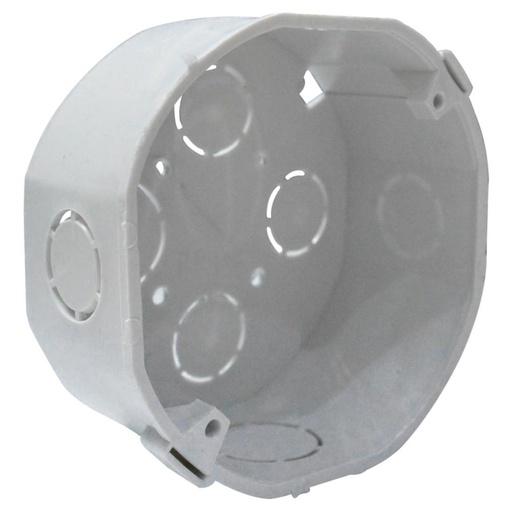 [8719] CAJA PLASTICA OCTAGONAL BLANCA R/G (CERTIFICADA)