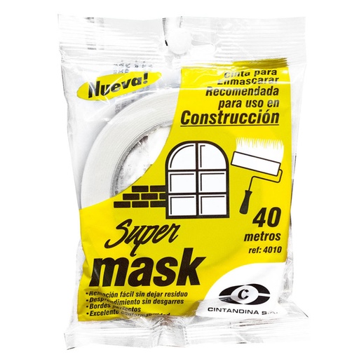 [6953] CINTA ENMASCARAR 1" X 40 MTS PARA CONSTRUCCION CINTANDINA (CE-204)