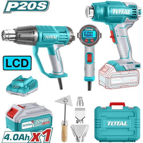 [20773] COMBO X 2 PISTOLA CALOR INCLUYE  4 ACEESORIOS, 1 BATERIA Y CARGADOR  TOTAL (UTOSLI240201)