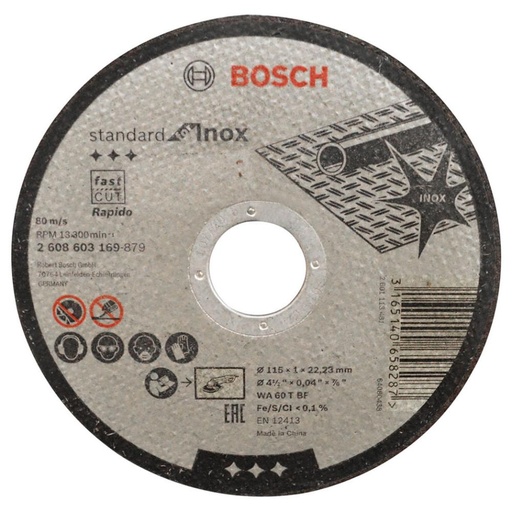 [9754] DISCO BOSCH CORTE METAL 4 1/2 PLANO (4 1/2X0.4X7/8 (2608619741000)