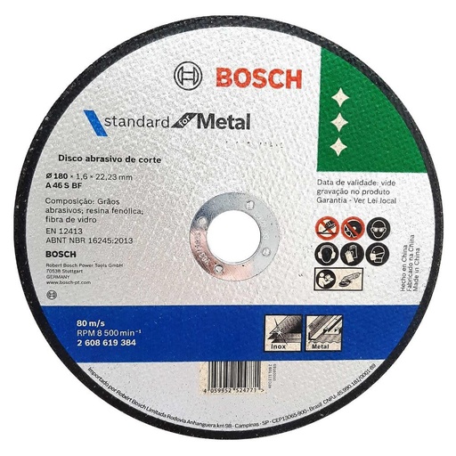 [14239] DISCO BOSCH CORTE METAL 7 PLANO (180*1.6*22.23MM) (2608619384000)