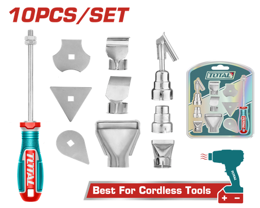 [20774] KIT DE ACCESORIOS PARA PISTOLA CALOR X 10 PZS INDUSTRIAL SUPER TOTAL (TBA1011)