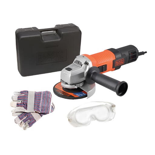 [4766A] PULIDORA BLACK & DECKER 4 1/2 920W + GAFAS Y GUANTES(G720XK-B3)ESTUCHE PLASTICO