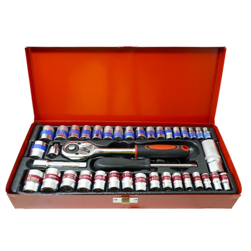 [19652] RACHE CON COPAS 3/8 Y 1/4" 40PCS KING TOOLS (HT2092)