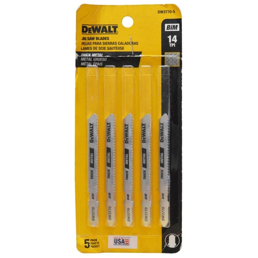[10204] SIERRA PARA CALADORA METAL GRUESO DEWALT X 5 (14TPI (DW3770-5)