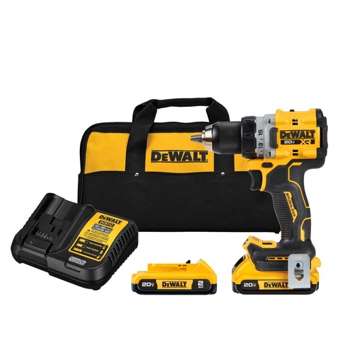 [18342] TALADRO ATORNILLADOR RECARGABLE DEWALT 2 BATERIAS 2AH 1/2  20V COMPACTO PREMIUM (DCD800D2-B3)