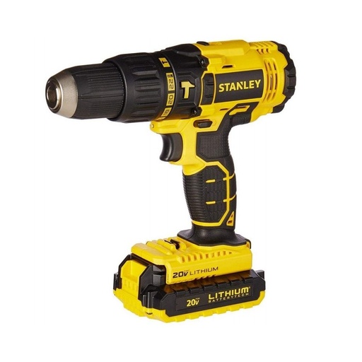 [15292] TALADRO ATORNILLADOR RECARGABLE STANLEY 2 BATERIAS 1/2  20V SIN ESCOBILLAS (SBD710C2K-B3) MALETA PLASTICA