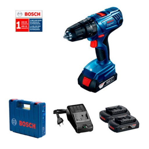 [11375] TALADRO INALAMBRICO BOSCH 1/2 GSB180-LI PERCUTOR 18V  2 BATERIAS ESTUCHE PLASTICO) (06019F83G0000)